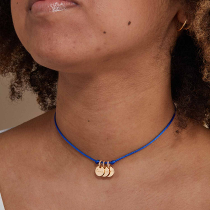 Collar personalizado gargantilla con cordón y nombre Merci Maman