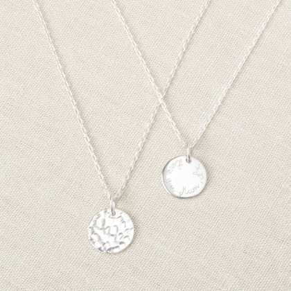 Personalized Small Hammered Disc Necklace