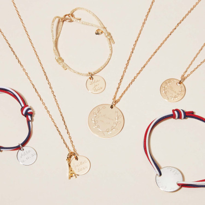 Pulsera personalizada de las Olimpiadas baño de oro merci maman