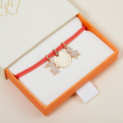 Collier personnalisé Maman Pavé Cristal Doré à l'or fin Merci Maman