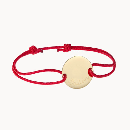 Bracciale con medaglia personalizzata in oro 9 carati uomo merci maman