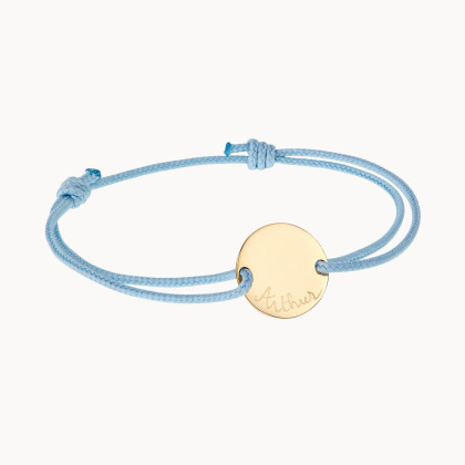 Pulsera con mini medalla personalizada de oro de 9 kilates merci maman