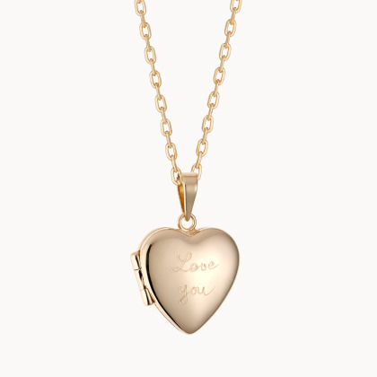 Collier Médaillon Secret Cœur personnalisé plaqué or merci maman