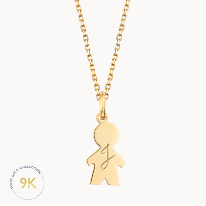 Personalized 9 Carat Gold Boy Necklace merci maman