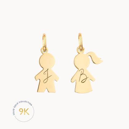 Personalised 9 Carat Gold Mini People Charm merci maman