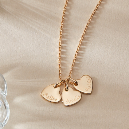 Personalized Heart Name Necklace gold plated merci maman