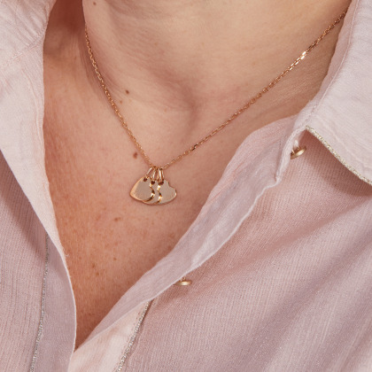 Collana personalizzata Cuore con nome placcato in oro merci maman