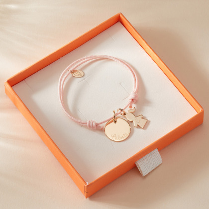 Pulsera personalizada Mamá baño de oro merci maman