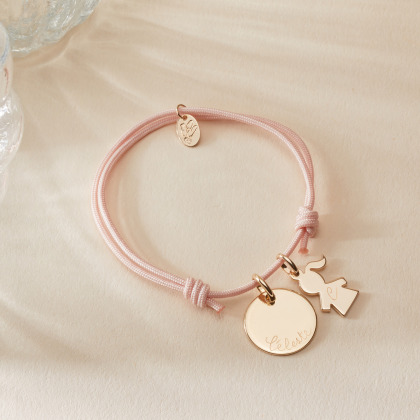 Pulsera personalizada Mamá baño de oro merci maman