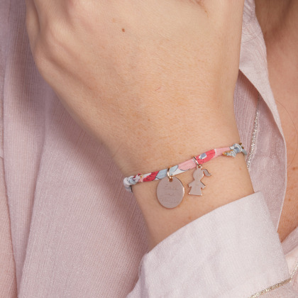 Personalisiertes Mama Liberty Armband rosé vergoldet merci maman