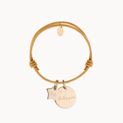 Pulsera personalizada Aniversario baño de oro merci maman