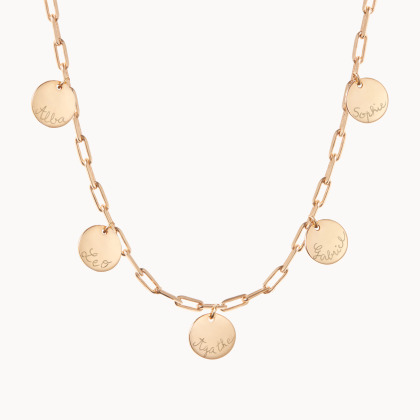 Collana personalizzata sottile Love Links placcato in oro merci maman