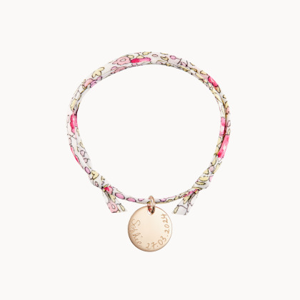 Bracciale personalizzato a disco Liberty placcato in oro merci maman