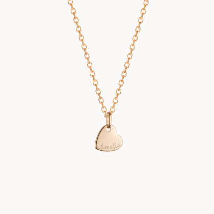 Personalized Heart Name Necklace gold plated merci maman