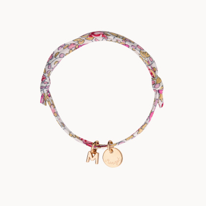 Personalised Mini Alphabet Liberty Bracelet gold plated merci maman