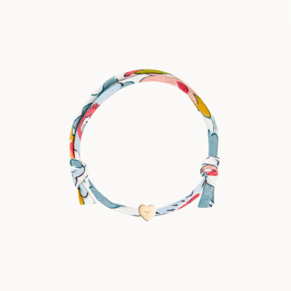 Bracelet Liberty personnalisé avec Mini Perle coeur plaqué or merci maman