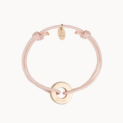 Pulsera personalizada Unión con nombre baño de oro merci maman