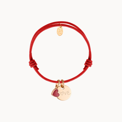 Personalised Valentine's Disc Bracelet gold plated merci maman