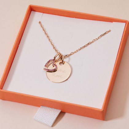 Personalised Pink October M Necklace