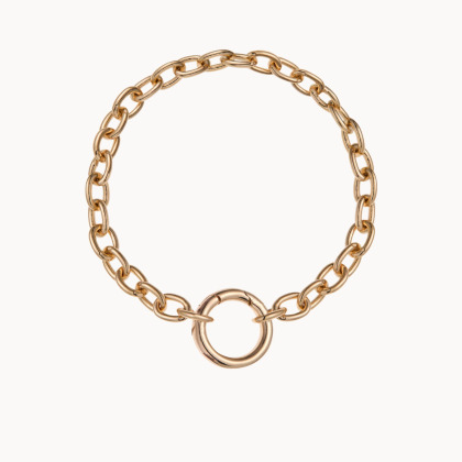 Personalisiertes rundes Lucky Charm Armband vergoldet merci maman