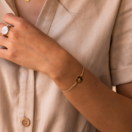 Pulsera personalizada con charm Cristal merci maman