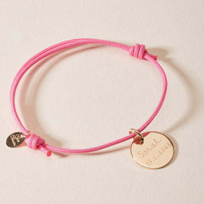 Pulsera personalizada Medalla baño de oro merci maman