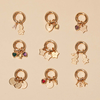 Personalisiertes rundes Lucky Charm Armbändchen vergoldet merci maman