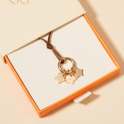 Collar personalizado con cordón Amuleto de la Suerte pequeño merci maman