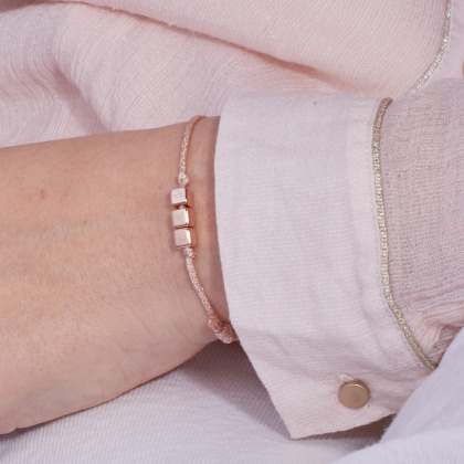 Personalised Sparkling Dice Bracelet rose gold plated merci maman