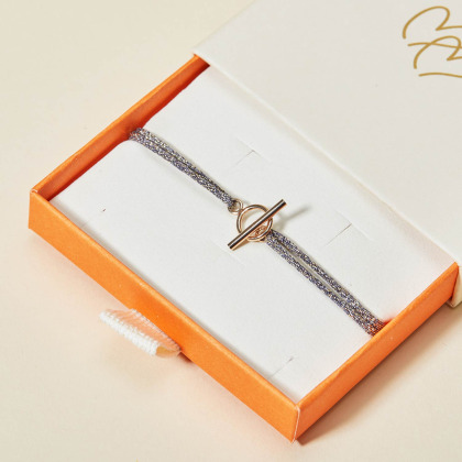 Glitzerndes T-Bar Armband vergoldet merci maman