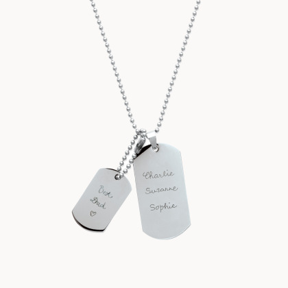 Collier personnalisé Plaques militaires en acier pour homme merci maman