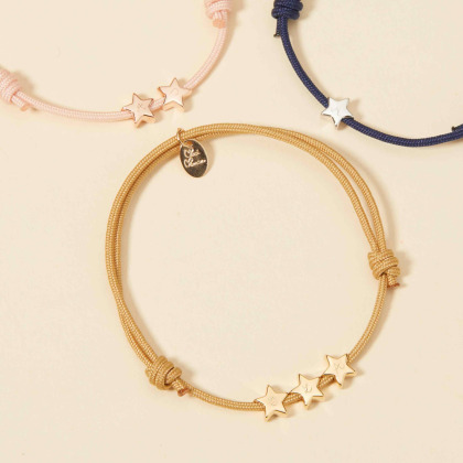 Bracelet personnalisé Étoile Initiale plaqué or merci maman