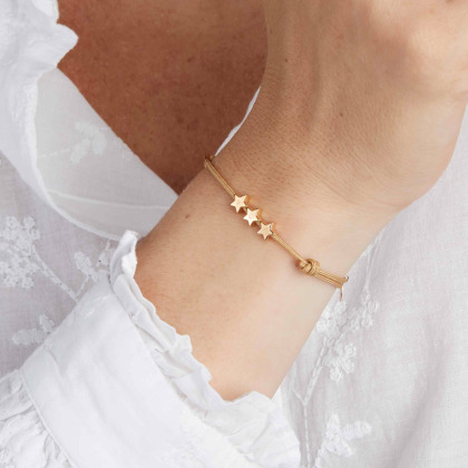 Bracelet personnalisé Étoile Initiale plaqué or merci maman