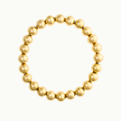 Bracciale con perline tonde in acciaio  merci maman