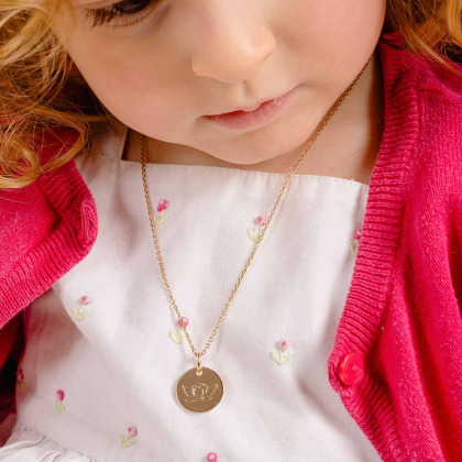 Personalisierte Halskette mit Symbol vergoldet merci maman
