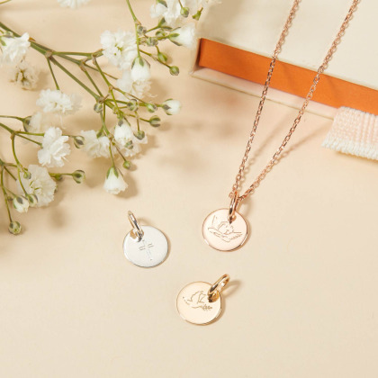 Personalisierte Halskette mit Symbol vergoldet merci maman