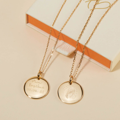 Personalisierte Halskette mit Symbol vergoldet merci maman