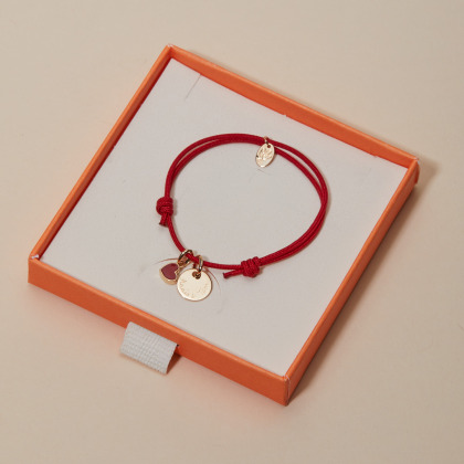 Pulsera personalizada con medalla San Valentín baño de oro merci maman