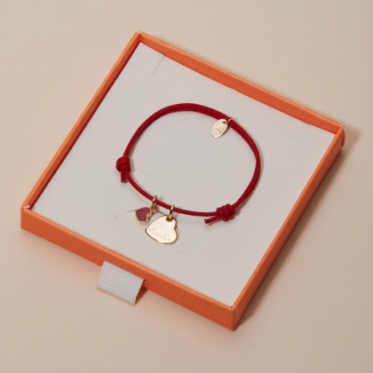 Pulsera personalizada Corazón San Valentín baño de oro merci maman