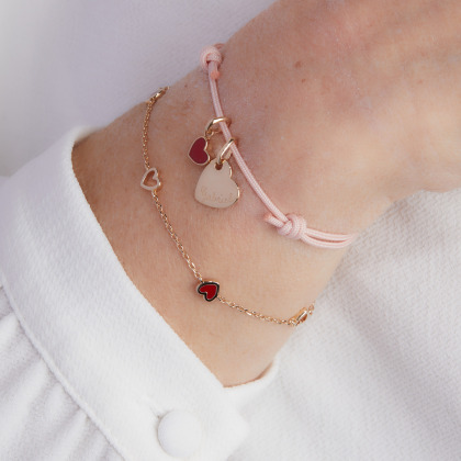 Bracelet personnalisé cœur Saint-Valentin plaqué or merci maman