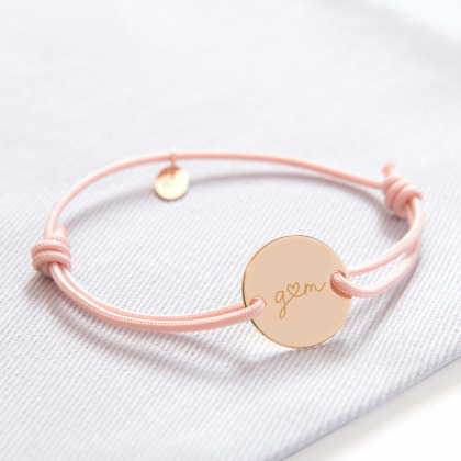 Personalised You & Me Pastille Bracelet gold plated merci maman