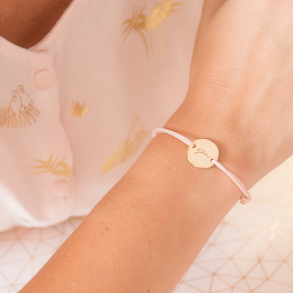 Personalised You & Me Pastille Bracelet gold plated merci maman