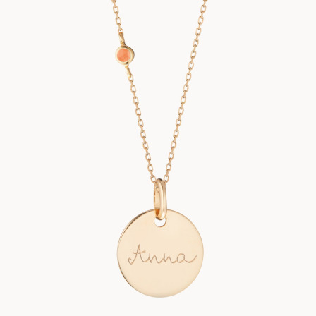 Personalised Birthstone Chain Necklace gold plated lapis lazuli merci maman