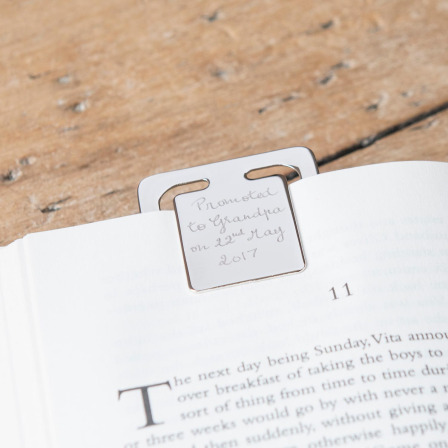 Personalised Stainless Steel Bookmark Clip merci maman