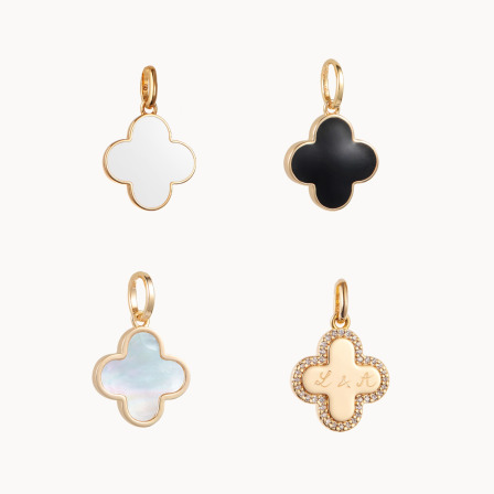 Buy your personalised Clover Cross charm gold plated merci maman