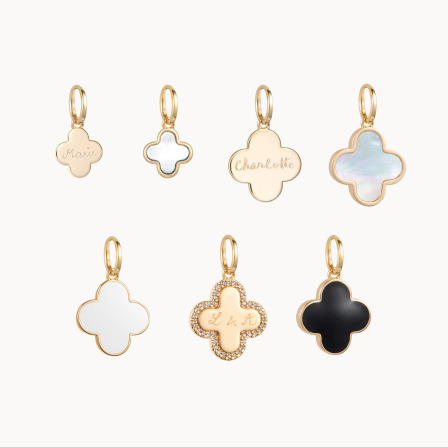 Buy your personalised Clover Cross charm gold plated merci maman