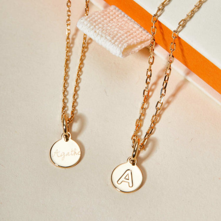 Children's Personalised Letter Pendant Necklace gold plated merci maman