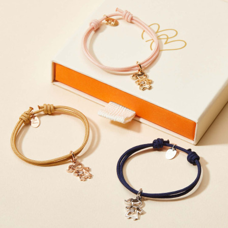 Bracelet personnalisé Mini Fille Cristal pour enfant gold plated merci maman
