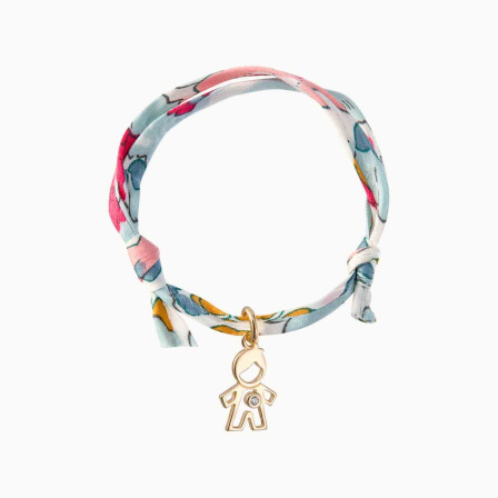 Children's Mini Crystal Boy Liberty Bracelet gold plated merci maman