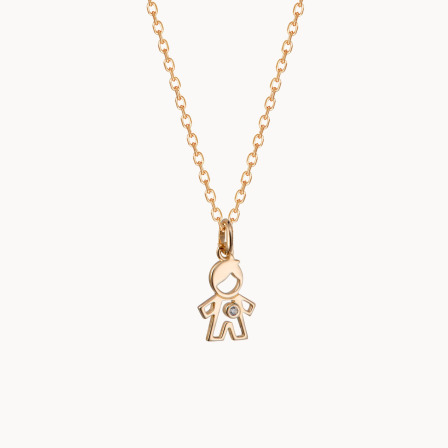 Collier personnalisé Mini Garçon Cristal pour enfant  gold plated merci maman